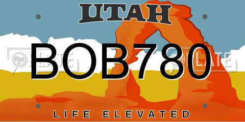 BOB780 Utah License Plate