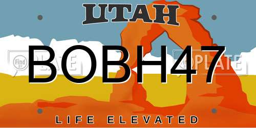 BOBH47 Utah License Plate
