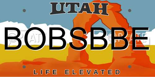 BOBSBBE Utah License Plate