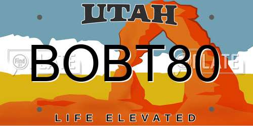BOBT80 Utah License Plate