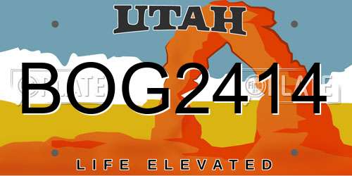 BOG2414 Utah License Plate