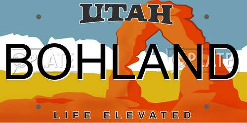 BOHLAND Utah License Plate