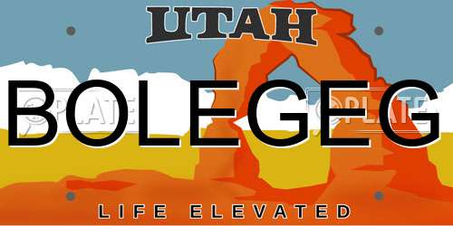 BOLEGEG Utah License Plate