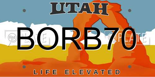 BORB70 Utah License Plate