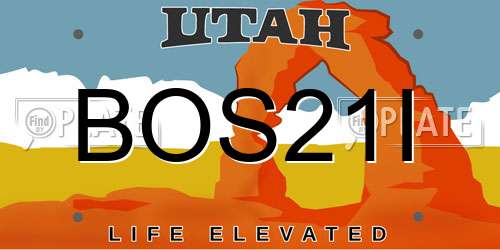 BOS21I Utah License Plate