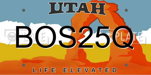 BOS25Q Utah License Plate