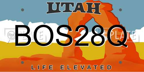 BOS28Q Utah License Plate