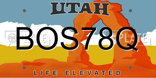 BOS78Q Utah License Plate