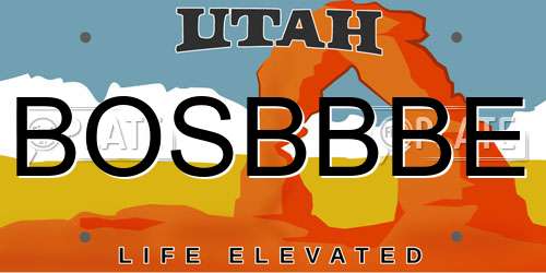 BOSBBBE Utah License Plate