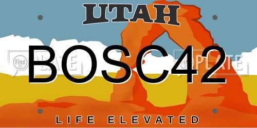 BOSC42 Utah License Plate