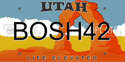 BOSH42 Utah License Plate