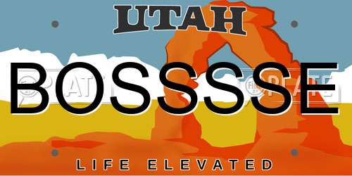 BOSSSSE Utah License Plate