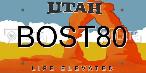 BOST80 Utah License Plate