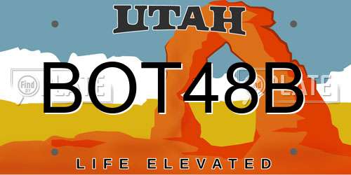 BOT48B Utah License Plate