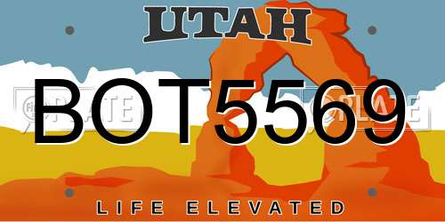 BOT5569 Utah License Plate