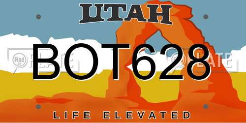 BOT628 Utah License Plate