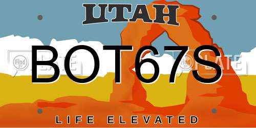 BOT67S Utah License Plate