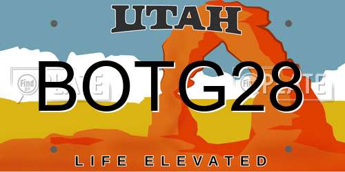 BOTG28 Utah License Plate