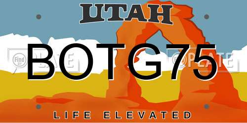 BOTG75 Utah License Plate