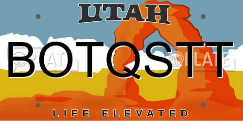 BOTQSTT Utah License Plate