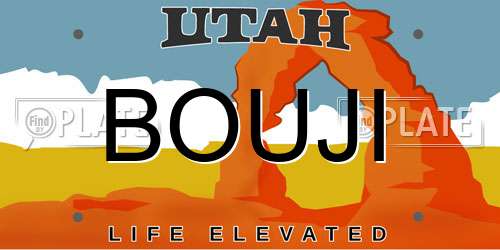 BOUJI Utah License Plate