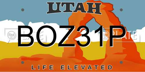 BOZ31P Utah License Plate