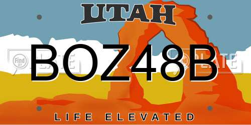 BOZ48B Utah License Plate