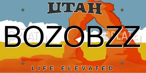 BOZOBZZ Utah License Plate