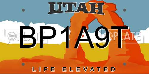 BP1A9T Utah License Plate