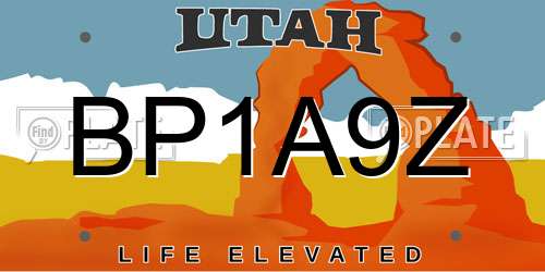 BP1A9Z Utah License Plate