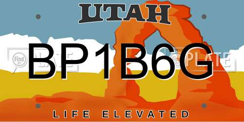 BP1B6G Utah License Plate