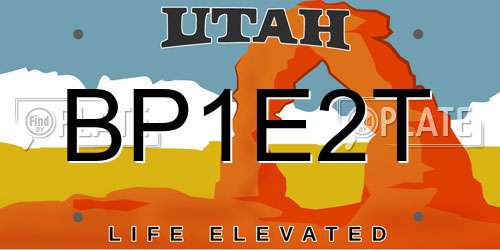 BP1E2T Utah License Plate