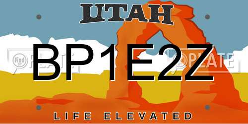 BP1E2Z Utah License Plate