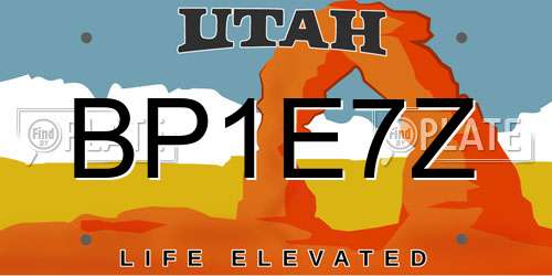 BP1E7Z Utah License Plate