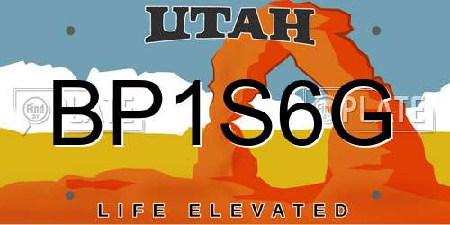 BP1S6G Utah License Plate