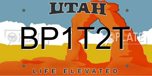 BP1T2T Utah License Plate