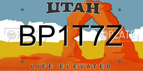 BP1T7Z Utah License Plate