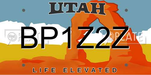 BP1Z2Z Utah License Plate