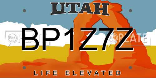 BP1Z7Z Utah License Plate
