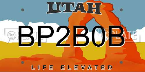 BP2B0B Utah License Plate