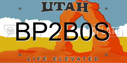 BP2B0S Utah License Plate