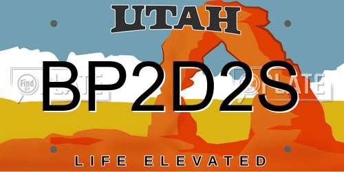 BP2D2S Utah License Plate