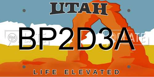 BP2D3A Utah License Plate