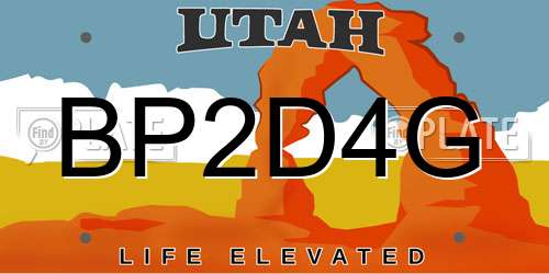 BP2D4G Utah License Plate