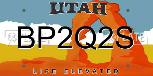 BP2Q2S Utah License Plate