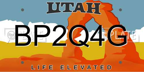 BP2Q4G Utah License Plate