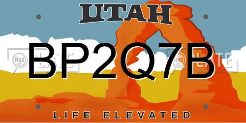 BP2Q7B Utah License Plate