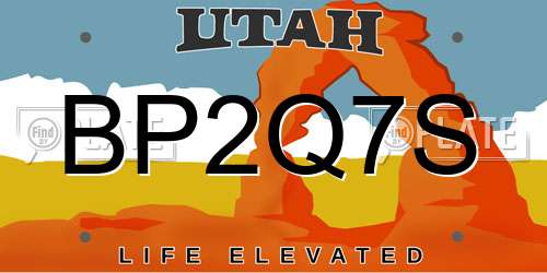 BP2Q7S Utah License Plate