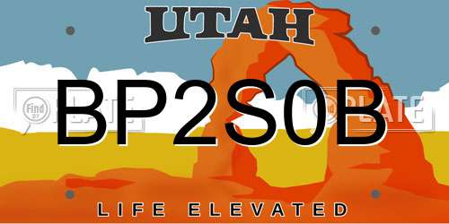 BP2S0B Utah License Plate