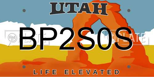 BP2S0S Utah License Plate